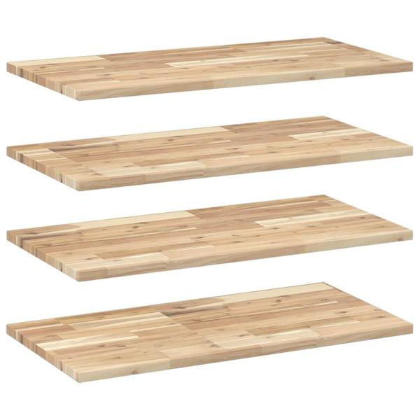Schweberegale 4 Stk. 80x40x2 cm Massivholz Akazie Unbehandelt