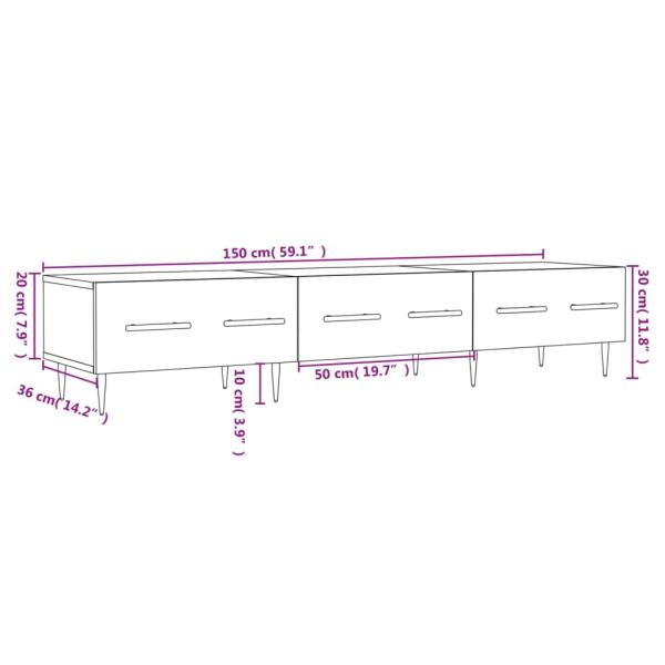 TV-Schrank Räuchereiche 150x36x30 cm Holzwerkstoff
