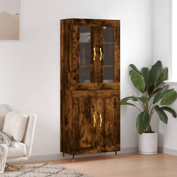 ARDEBO.de - Highboard Räuchereiche 69,5x34x180 cm Holzwerkstoff