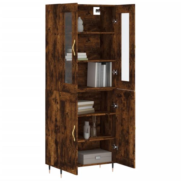Highboard Räuchereiche 69,5x34x180 cm Holzwerkstoff