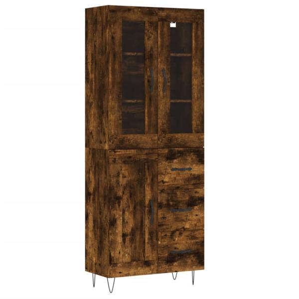 Highboard Räuchereiche 69,5x34x180 cm Holzwerkstoff