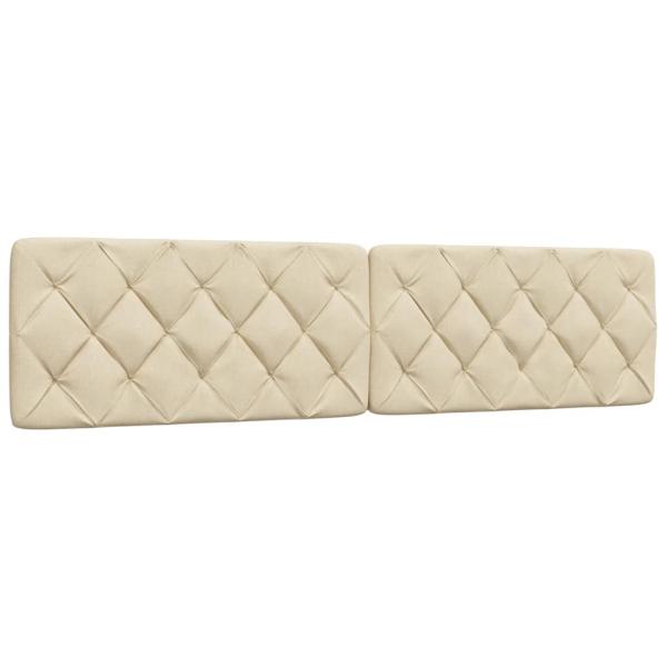 Bettgestell ohne Matratze Creme 200x200 cm Stoff