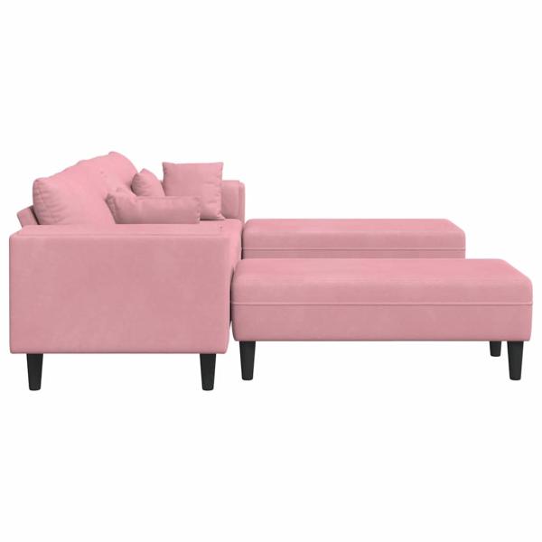 Samt Sofa mit Kissen mit Kissen 3 pcs Rosa 208 cm Samt