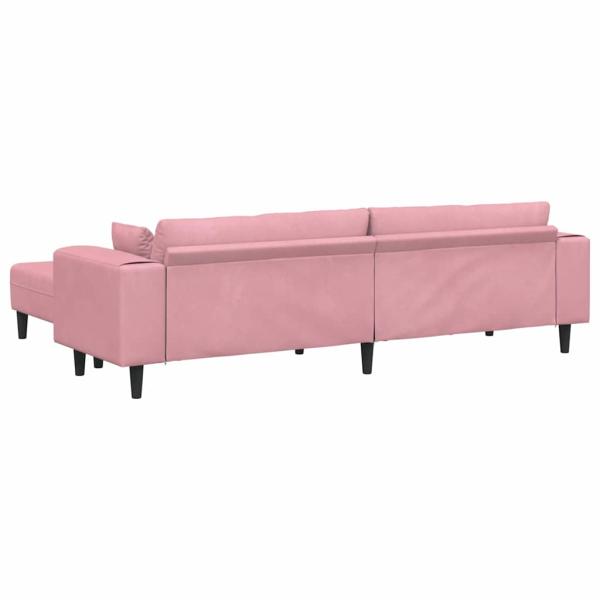 Samt Sofa mit Kissen mit Kissen 3 pcs Rosa 208 cm Samt