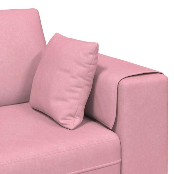 Samt Sofa mit Kissen mit Kissen 3 pcs Rosa 208 cm Samt
