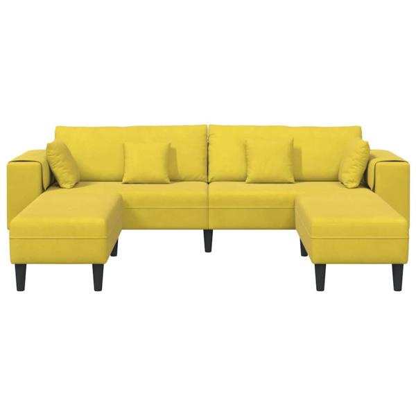 Samt Sofa mit Kissen mit Kissen 3 pcs Gelb 208 cm Samt