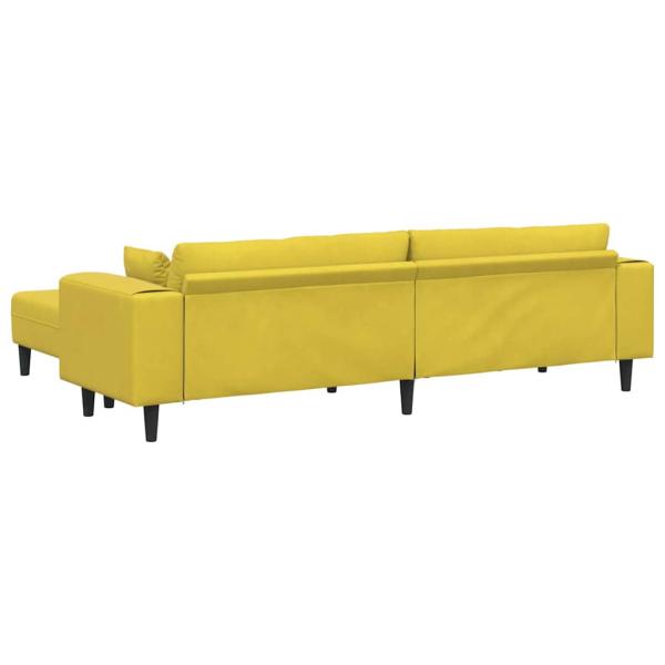 Samt Sofa mit Kissen mit Kissen 3 pcs Gelb 208 cm Samt