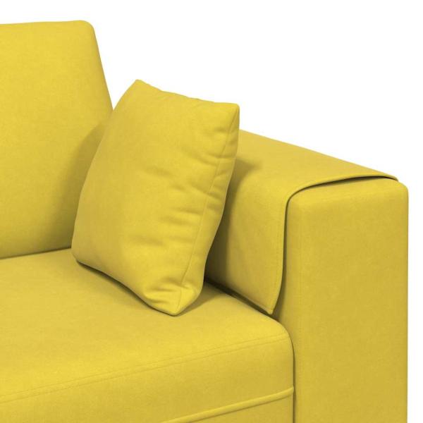 Samt Sofa mit Kissen mit Kissen 3 pcs Gelb 208 cm Samt
