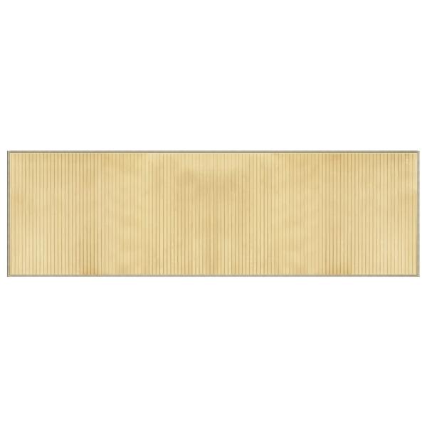 Teppich Rechteckig Hell Natur 60x200 cm Bambus