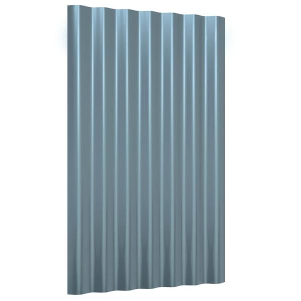 Dachpaneele 12 Stk. Pulverbeschichteter Stahl Grau 60x36 cm