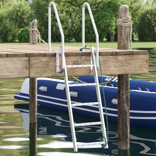 ARDEBO.de - Dockleiter Sonstiges Silber 58 x 77 x 191 cm Aluminium