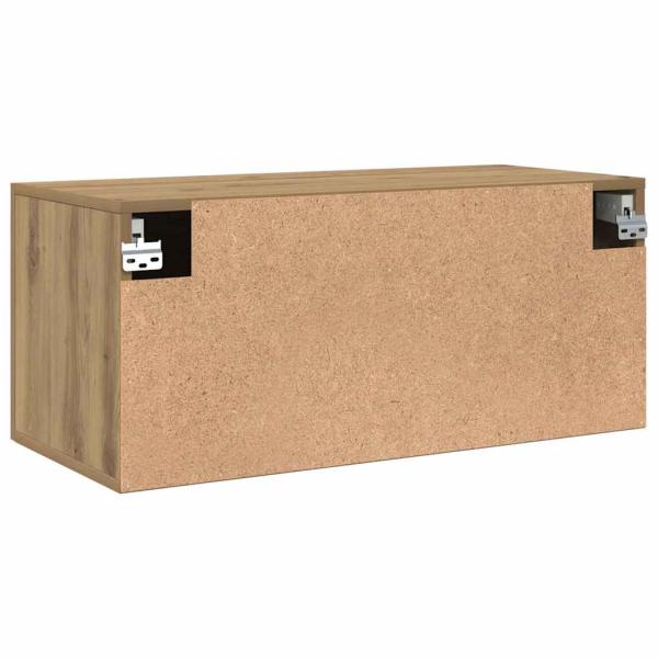 Wandschrank Eiche handwerklich 80 x 36.5 x 35 cm Holzwerkstoff