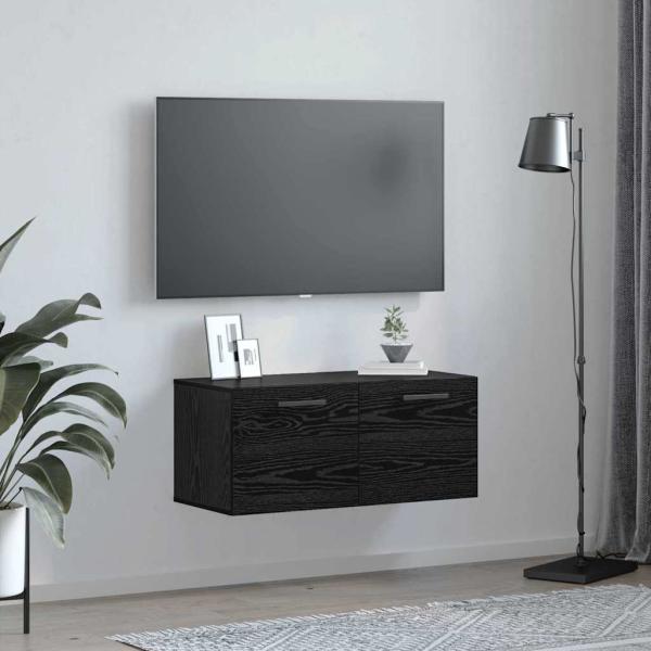 Wandschrank Schwarze Eiche 80 x 36.5 x 35 cm Holzwerkstoff