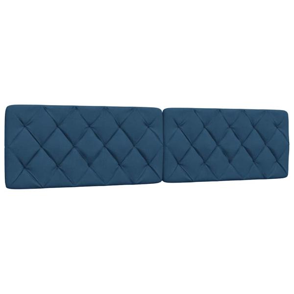 Bettgestell mit LED ohne Matratze Blau 200x200 cm Stoff