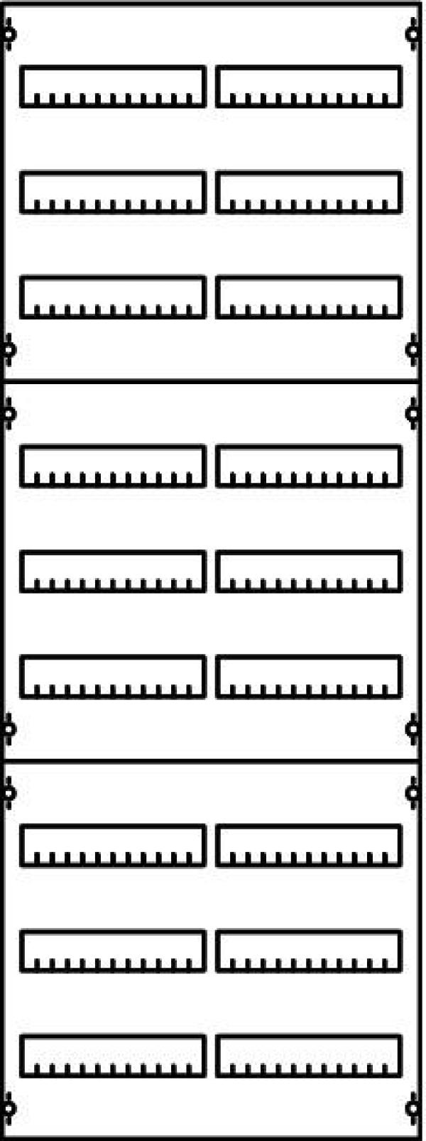 ARDEBO.de STRIEBEL & JOHN 2V5A /37666 Verteilerfeld BH5, 9-reihig, 2-Feld, 216PLE (2CPX037666R9999), 1350x500x120 mm