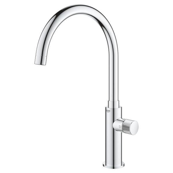 GROHE Blue Pure Mono Küchenarmatur mit Filterfunktion, Hochdruck, C-Auslauf, chrom (31724000)