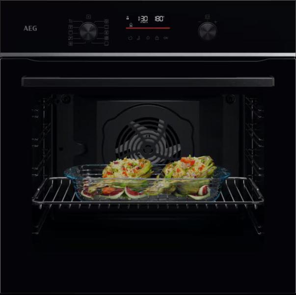 ARDEBO.de AEG TU5PB401SB A++ Einbaubackofen, 60 cm breit, 72L, Pyrolytische Selbstreinigung, schwarz