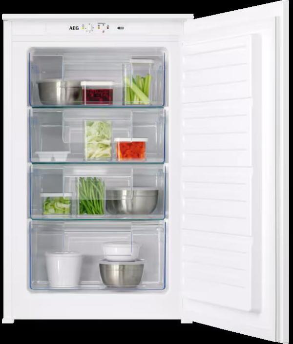 ARDEBO.de AEG NAB6L88ES Einbau Gefrierschrank, Nischenhöhe 88 cm, 98 L, LowFrost, Schlepptürtechnik, Schnellgefrierfunktion, 4 Gefrierschubladen