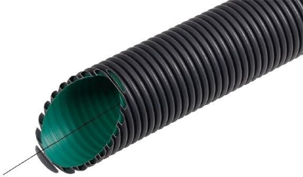 ARDEBO.de Fränkische Kabuflex R plus 50 Kabelschutzrohr mit Einzugsschnur, 50mm, 50m Ring, schwarz (19210050)