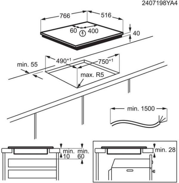 AEG HK857870XB Autarkes Glaskeramikkochfeld, 76,6 cm breit, OptiFit Frame, Öko-Timer, Kindersicherung, Edelstahlrahmen, schwarz