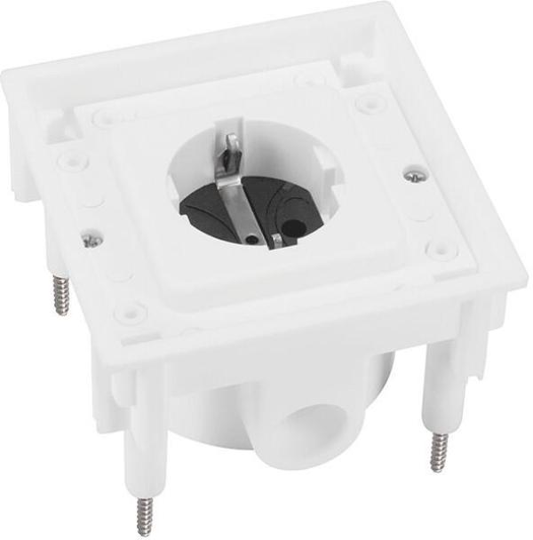 ARDEBO.de ABL 1471601 Flächenbündige SCHUKO Einbausteckdose, 3-polig, 16A, IP20, weiß