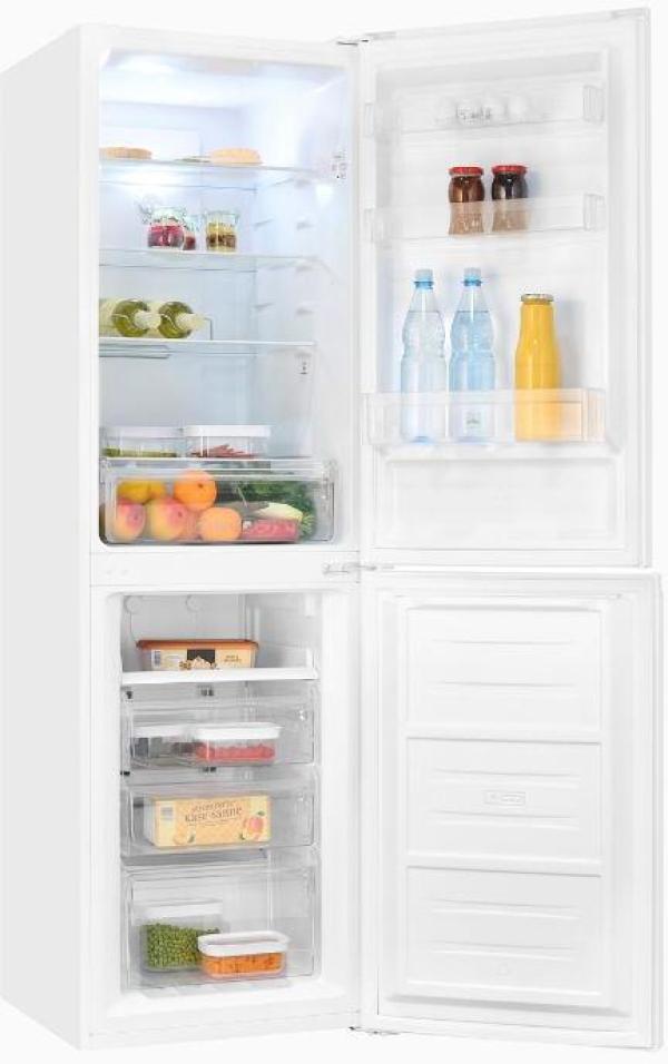 Exquisit KGC250-85-NF-040D Stand Kühl-Gefrierkombination, 54 cm breit, 247 L, NoFrost, LED Beleuchtung, weiß