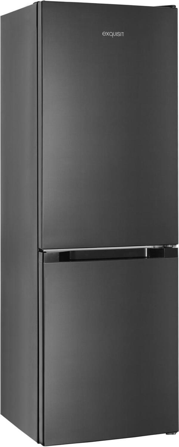 Exquisit KGC231-60-E-050C Stand Kühl-Gefrierkombination, 47,4 cm breit, 157 L, LED Beleuchtung, Super-Kühl-Modus, inoxlook az