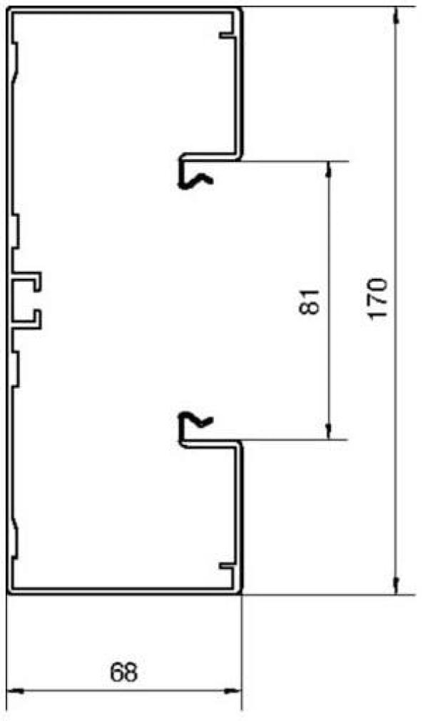 Hager BRA651701ELN Brüstungskanalsystem, eloxiert, 2m