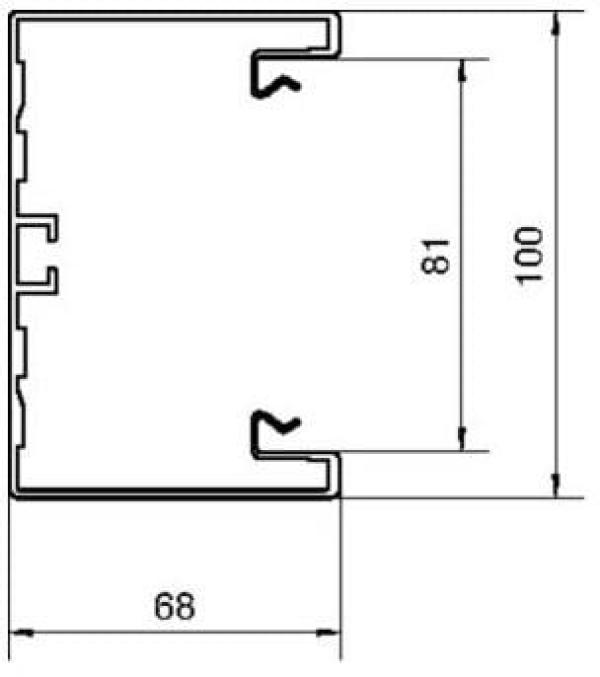 Hager BRA651001ELN Brüstungskanalsystem, Aluminium, eloxiert, 2m