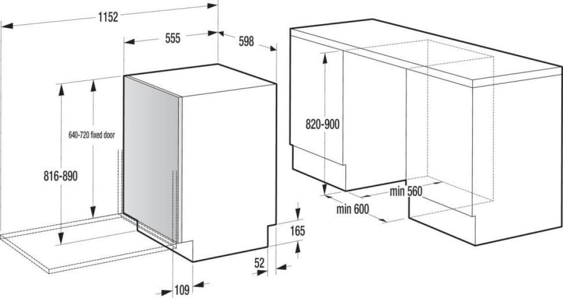 Gorenje GV16C Vollintegrierbarer Geschirrspüler, 60 cm breit, 16 Maßgedecke, TouchControl, 3 in 1 Funktion, Startzeitvorwahl