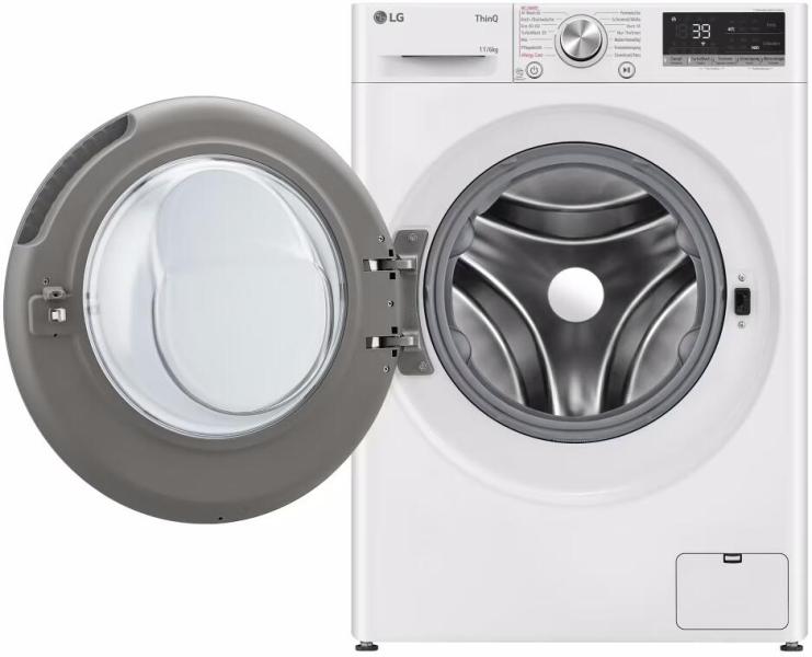 LG W4WR70E61 6/11kg Stand Waschtrockner, 60 cm breit, 1.360 U./Min, WLAN, Kindersicherung, Steam-Funktion, weiß