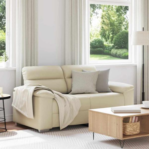 ARDEBO.de - 2-Sitzer-Sofa Creme 120 cm Kunstleder
