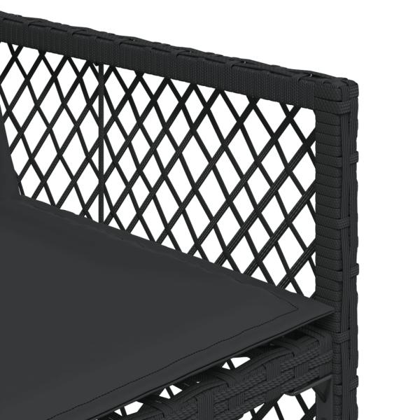 11-tlg. Garten-Essgruppe mit Kissen Schwarz Poly Rattan