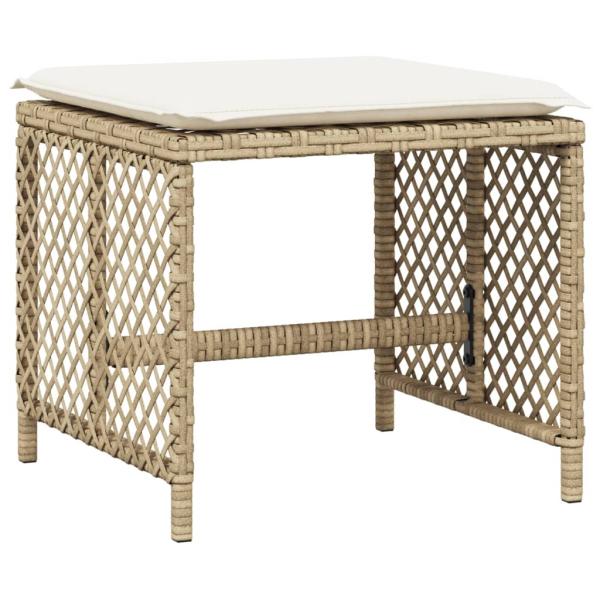 17-tlg. Garten-Essgruppe mit Kissen Beige Poly Rattan