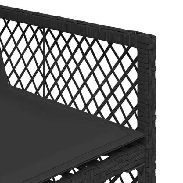 13-tlg. Garten-Essgruppe mit Kissen Schwarz Poly Rattan