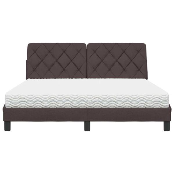 Bett mit Matratze Dunkelbraun 160x200 cm Stoff