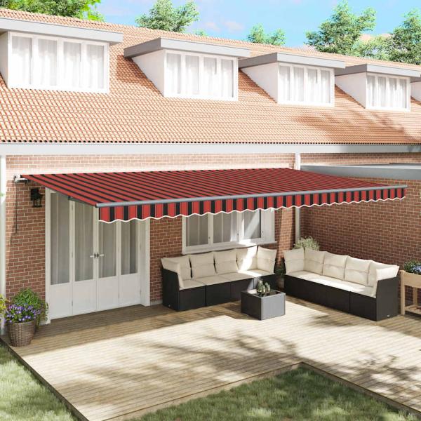 ARDEBO.de - Einziehbare Markise Orange und Braun 600 × 350 cm