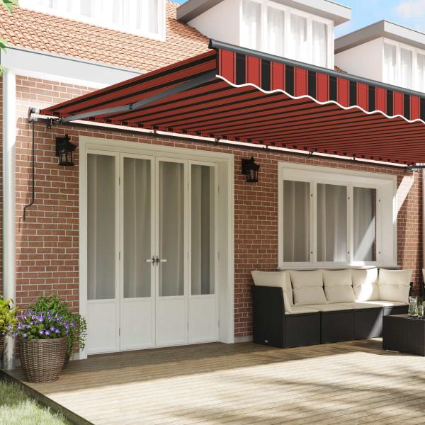 Einziehbare Markise Orange und Braun 600 × 350 cm