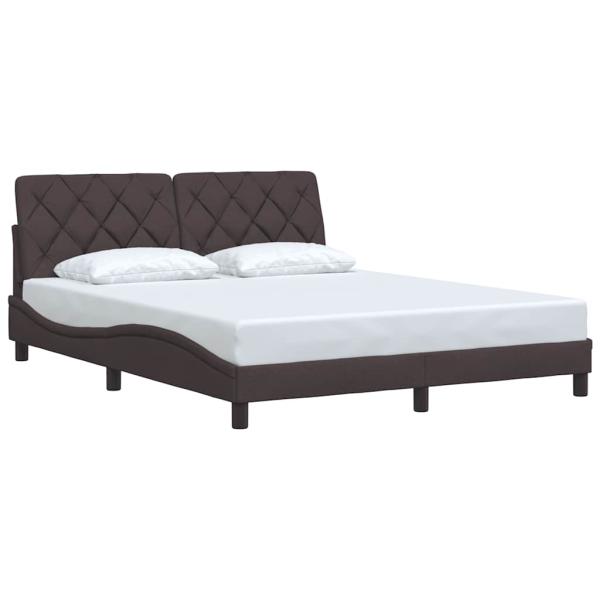 Bettgestell ohne Matratze Dunkelbraun 160x200 cm Stoff