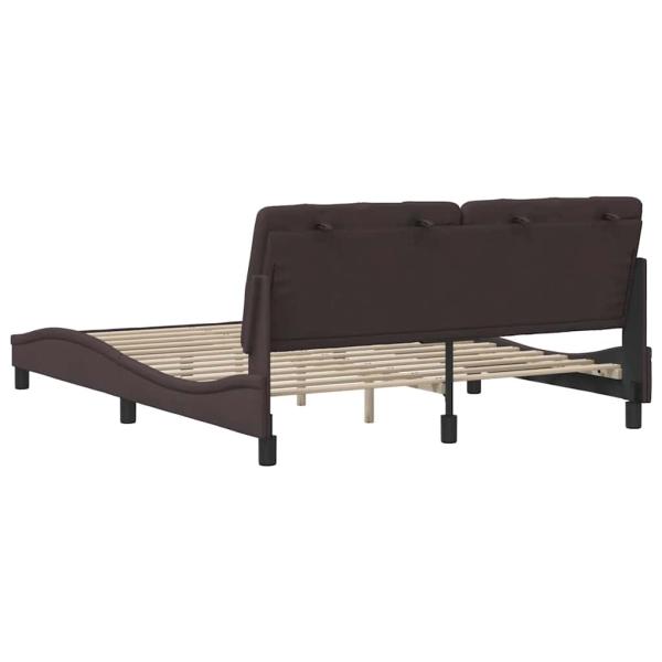 Bettgestell ohne Matratze Dunkelbraun 160x200 cm Stoff