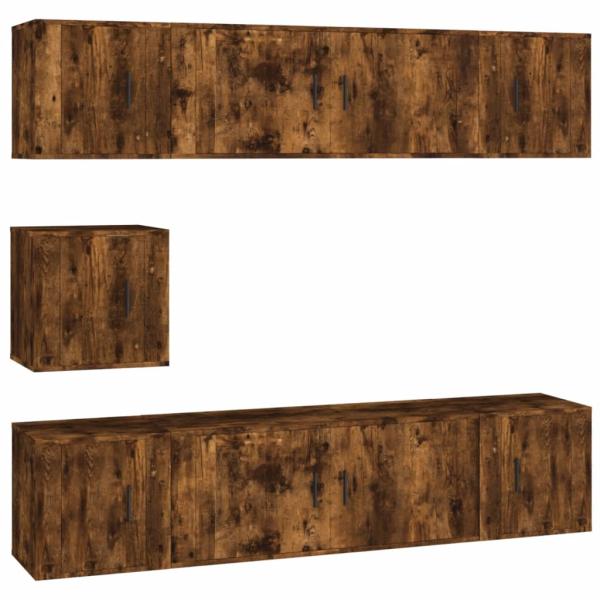 7-tlg. TV-Schrank-Set Räuchereiche Holzwerkstoff