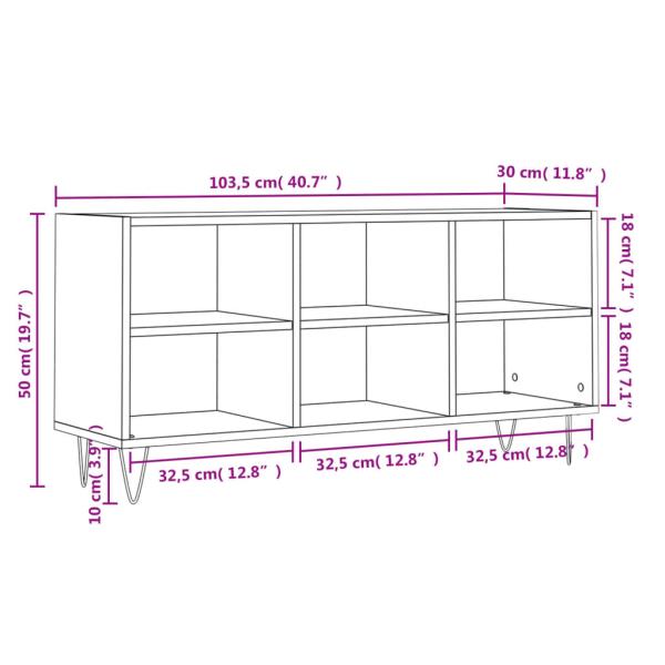 TV-Schrank Räuchereiche 103,5x30x50 cm Holzwerkstoff