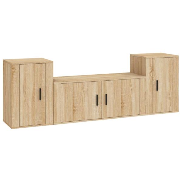 3-tlg. TV-Schrank-Set Sonoma-Eiche Holzwerkstoff