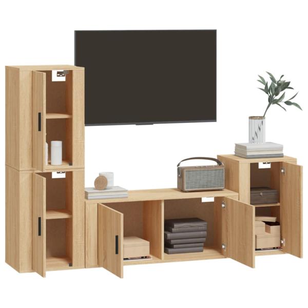 4-tlg. TV-Schrank-Set Sonoma-Eiche Holzwerkstoff