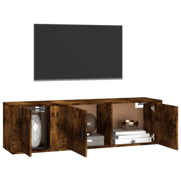 2-tlg. TV-Schrank-Set Räuchereiche Holzwerkstoff
