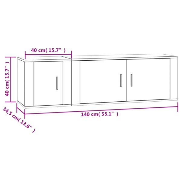 2-tlg. TV-Schrank-Set Räuchereiche Holzwerkstoff