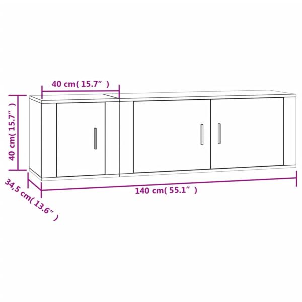 2-tlg. TV-Schrank-Set Sonoma-Eiche Holzwerkstoff