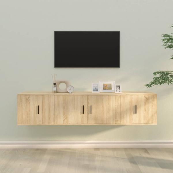 ARDEBO.de - 3-tlg. TV-Schrank-Set Sonoma-Eiche Holzwerkstoff