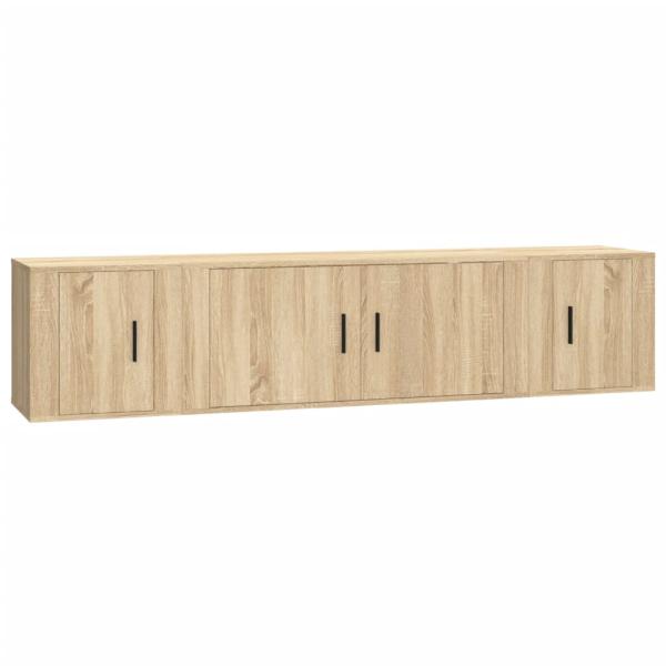 3-tlg. TV-Schrank-Set Sonoma-Eiche Holzwerkstoff
