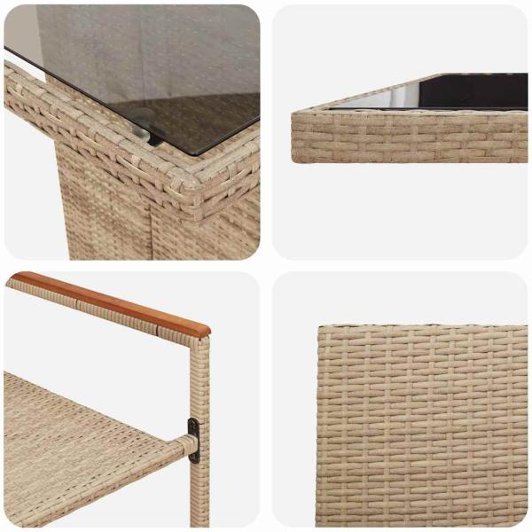 Garten Essgruppe 11 pcs Beige 10-Sitzer Gross Poly-Rattan